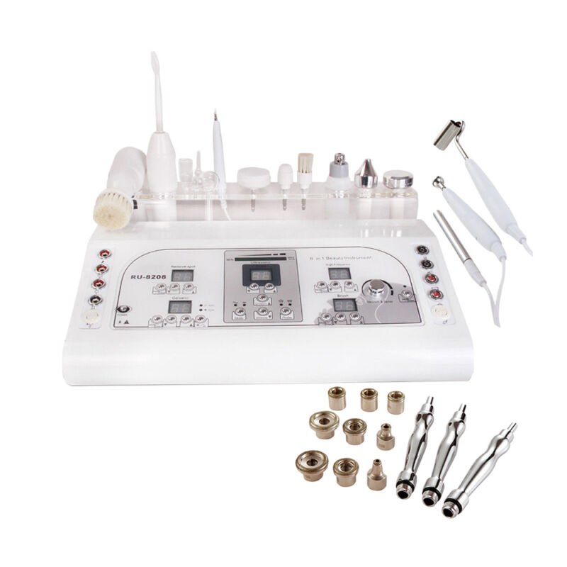 8 in 1 Multifunctional Galvanic Ultrasonic Vaccum Spray Face Body Massage BIO Microcurrent Skin Lifting Wrinkle Remove Facial Machine