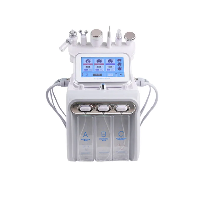 6 In1 H2-O2 Hydro Dermabrasion Beauty Facial Bubble Skin Deep Cleansing Microdermabrasion Machine RF Bio-lifting Massage SPA